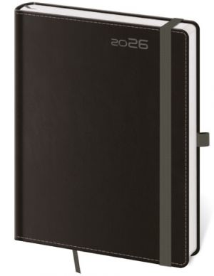 Diář denní A5 Double Black s poutkem na propisku 2026 / 20,5cm x 14,5cm / DB422-7-26