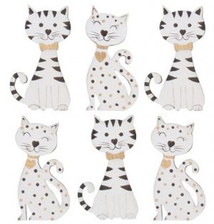 Kočičky s lepíkem 5 cm, 6 ks v sáčku