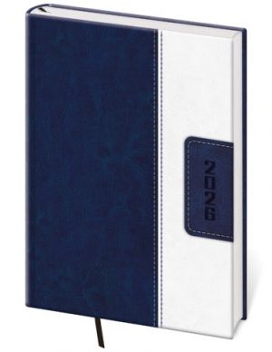 Diář denní A5 Classic - modro/bílá 2026 / 20,5cm x 14,5cm / DC422-1-26