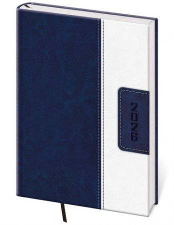 Diář denní A5 Classic - modro/bílá 2026 / 20,5cm x 14,5cm / DC422-1-26