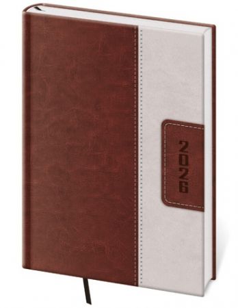 Diář týdenní A5 Classic - hnědo/béžová 2026 / 20,5cm x 14,5cm / DC423-2-26