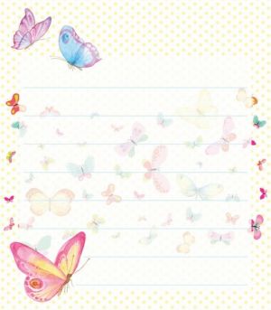 SN-1 Samolepící papírky 7x8cm 100 listů-motýlci