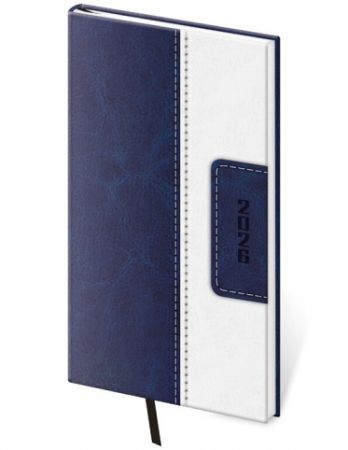Diář týdenní kapesní Classic - modro/bílá 2026 / 15cm x 8cm / DC426-1-26