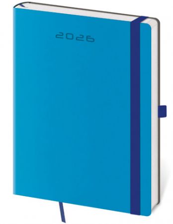 Diář týdenní B6 Flexies - modrá 2026 / 16,5cm x 12cm / DF433-2-26