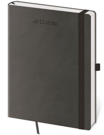 Diář týdenní B6 Flexies - tmavě šedá 2026 / 16,5cm x 12cm / DF433-4-26