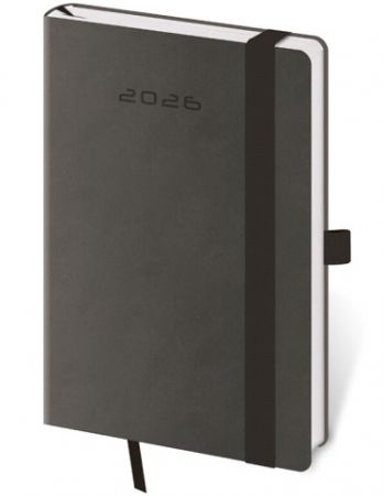 Diář týdenní kapesní Flexies - tmavě šedá 2026 / 14cm x 9cm / DF436-4-26