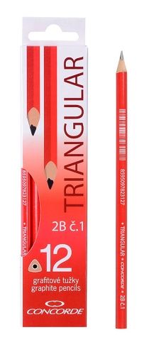 Grafitové tužky CONCORDE trojhranné č. 1 /2B/, 1ks