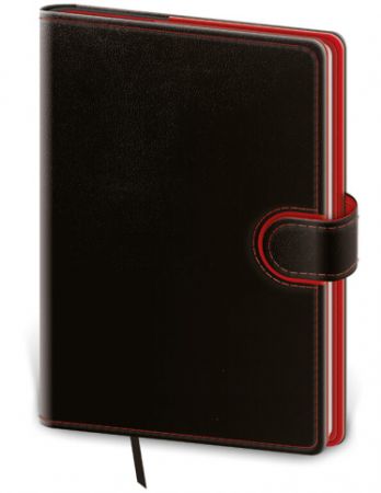 Diář denní B6 Flip - černo/červená 2026 / 16,5cm x 12cm / DFL432-1-26
