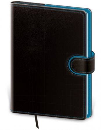 Diář denní B6 Flip - černo/modrá 2026 / 16,5cm x 12cm / DFL432-2-26
