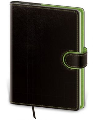Diář denní B6 Flip - černo/zelená 2026 / 16,5cm x 12cm / DFL432-3-26
