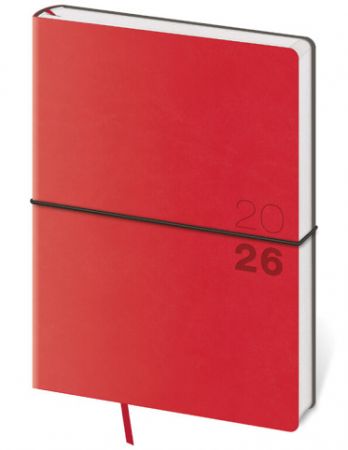 Diář týdenní A5 Flexio - červená 2026 / 20,5cm x 14,5cm / DFO423-2-26