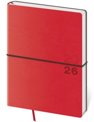 Diář týdenní B6 Flexio - červená 2026 / 16,5cm x 12cm / DFO433-2-26