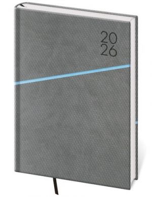 Diář týdenní A5 Grife - šedo/modrá 2026 / 20,5cm x 14,5cm / DGR423-2-26