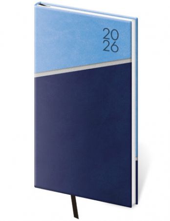 Diář týdenní kapesní Line - modrá 2026 / 15cm x 8cm / DL426-1-26