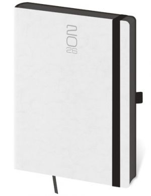 Diář denní A5 Memory s gumičkou - bílá 2026 / 20,5cm x 14,5cm / DM422-3-26