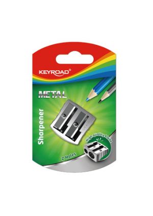 Ořezávátko KEYROAD Metal duo, blistr, stříbrná