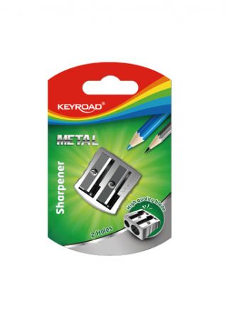 Ořezávátko KEYROAD Metal duo, blistr, stříbrná