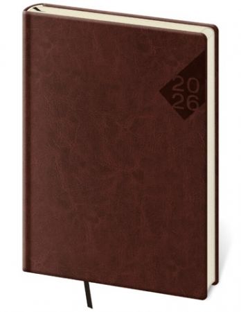 Diář denní A5 Nebrasca - anglická červená 2026 / 20,5cm x 14,5cm / DN422-5-26