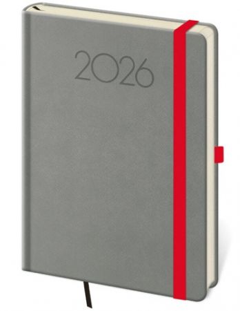 Diář denní A5 New Praga - tmavě šedá 2026 / 20,5cm x 14,5cm / DNP422-4-26