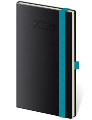 Diář týdenní kapesní New Praga - černá 2026 / 14cm x 9cm / DNP436-1-26