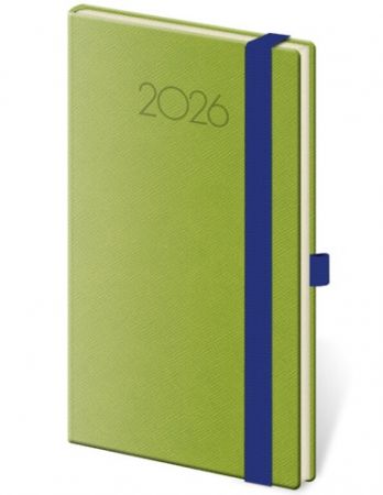 Diář týdenní kapesní New Praga - zelená 2026 / 14cm x 9cm / DNP436-7-26