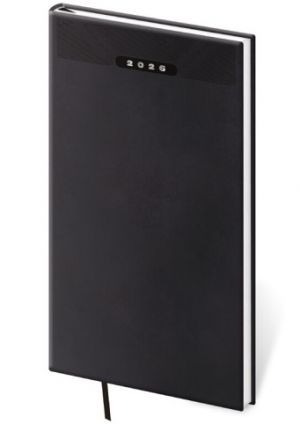 Diář týdenní kapesní Print Classic - černá 2026 / 15cm x 8cm / DP426-01-26