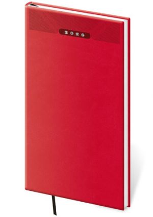 Diář týdenní kapesní Print Classic - červená 2026 / 15cm x 8cm / DP426-03-26