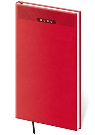 Diář týdenní kapesní Print Classic - červená 2026 / 15cm x 8cm / DP426-03-26