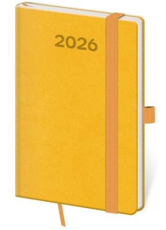 Diář týdenní kapesní Print Pop - žlutá 2026 / 14cm x 9cm / DPP436-09-26