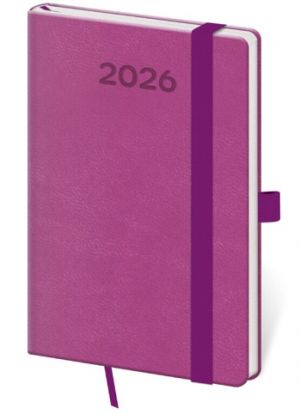 Diář týdenní kapesní Print Pop - fialová 2026 / 14cm x 9cm / DPP436-12-26