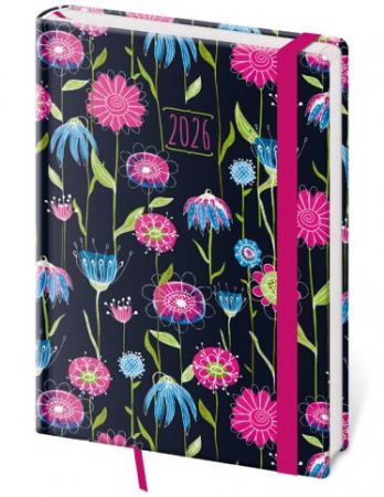 Diář denní A5 Vario - Fragrance s gumičkou 2026 / 20,5cm x 14,5cm / DV422-11-26