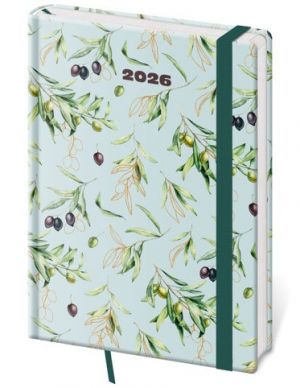 Diář denní A5 Vario - Olive s gumičkou 2026 / 20,5cm x 14,5cm / DV422-15-26