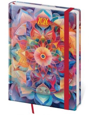 Diář denní A5 Vario - Kaleidoscope s gumičkou 2026 / 20,5cm x 14,5cm / DV422-16-26