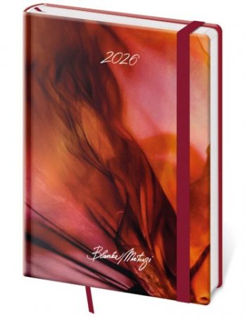 Diář denní A5 Vario - Matragi Red s gumičkou 2026 / 20,5cm x 14,5cm / DV422-32-26