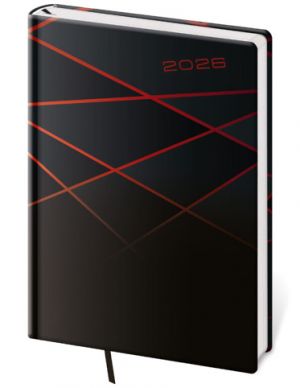 Diář týdenní A5 Vario - 1 BLACK DESIGN 2026 / 20,5cm x 14,5cm / DV423-01-26