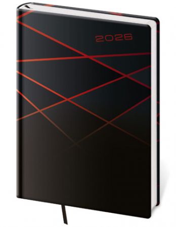Diář týdenní A5 Vario - 1 BLACK DESIGN 2026 / 20,5cm x 14,5cm / DV423-01-26
