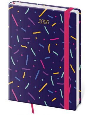 Diář týdenní A5 Vario - Sprinkles s gumičkou 2026 / 20,5cm x 14,5cm / DV423-17-26