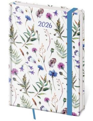 Diář týdenní A5 Vario - Wildflowers s gumičkou 2026 / 20,5cm x 14,5cm / DV423-19-26