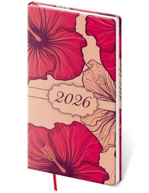 Diář týdenní kapesní Vario Lyra - Hibiscus 2026 / 15cm x 8cm / DV426-36-26