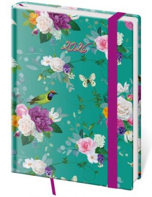 Diář denní B6 Vario - Romance s gumičkou 2026 / 16,5cm x 12cm / DV432-14-26