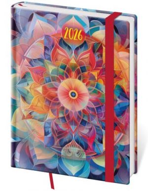 Diář týdenní B6 Vario Kaleidoscope s gumičkou 2026 / 16,5cm x 12cm / DV433-16-26