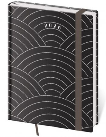 Diář týdenní B6 Vario Round s gumičkou 2026 / 16,5cm x 12cm / DV433-25-26