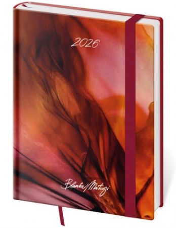 Diář týdenní B6 Vario Matragi Red s gumičkou 2026 / 16,5cm x 12cm / DV433-32-26