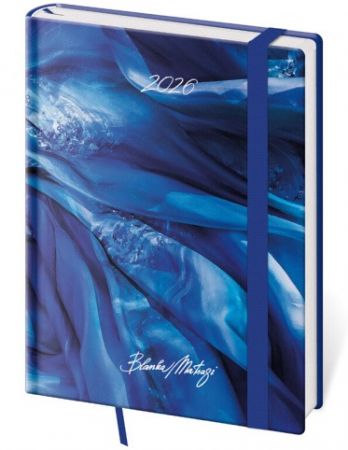Diář týdenní B6 Vario Matragi Blue s gumičkou 2026 / 16,5cm x 12cm / DV433-33-26