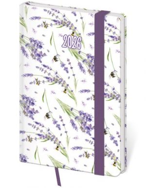 Diář týdenní kapesní Vario - Lavender s gumičkou 2026 / 14cm x 9cm / DV436-12-26