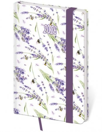 Diář týdenní kapesní Vario - Lavender s gumičkou 2026 / 14cm x 9cm / DV436-12-26