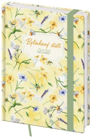 Diář týdenní B6 bylinkový Herbs s gumičkou 2026 / 17,6cm x 12,5cm / DZ439-3-26
