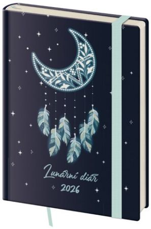 Diář týdenní B6 lunární Dream s gumičkou 2026 / 17,6cm x 12,5cm / DZ440-2-26