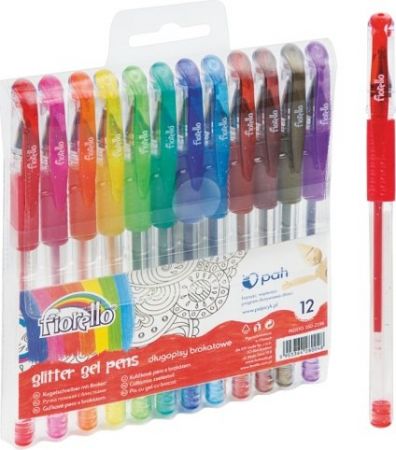 Popisovač gel Fiorello glitter 12ks