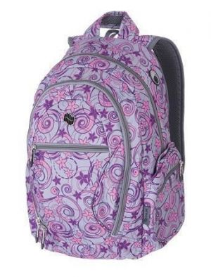 Batoh "Dobby Gray Flower", šedá-růžová PULSE